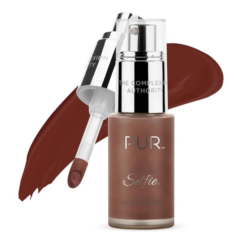 PUR Beauty 4-in-1 Love Your Selfie Foundation & Concealer - Longwear Full Coverage Liquid Makeup Foundation with Hydrating Blend for Refined-Looking, Natural Beauty Glow, Skin Texture & Tone Infinity Warehouse