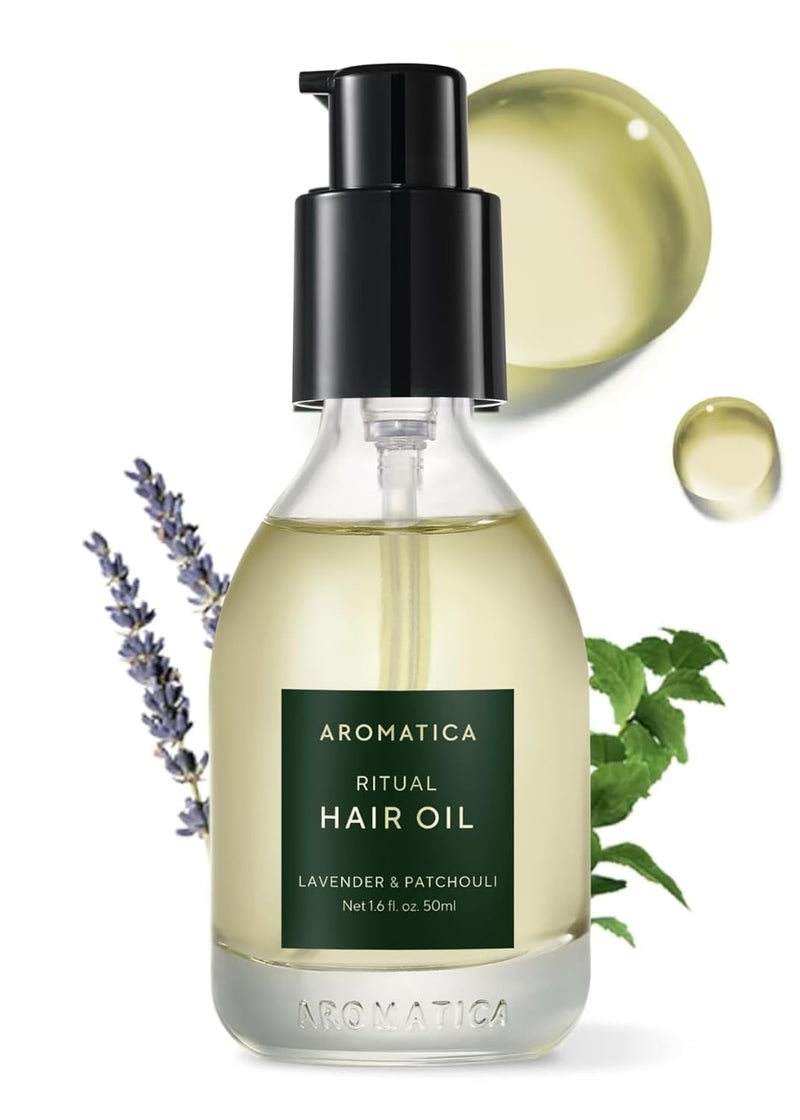 AROMATICA Ritual Jasmine & Vetiver Hair Oil 1.6 fl. oz - Nourishing Silicone-Free Oil for Damaged frizzy Blow out Hair with Pure Fragrance Infinity Warehouse