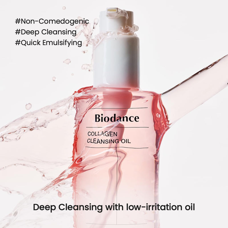 BIODANCE Collagen Cleansing Oil, Facial Oil Cleanser, Gentle Makeup Remover without Clogging Pores, Removes Bleackhed and Whitehead for Sensitive Skin, Oily Skin, Korean Skincareㅣ6.76 fl. oz. (200 ml) Infinity Warehouse