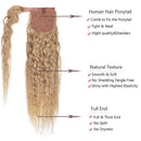 14 Inches Wrap Around Human Hair Ponytail Extensions 100% Remy Human Hair Long Corn Wave Curly With Comb Clip in One Piece Pony Tail Extensions For Lady Women