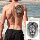 EGMBGM 6 Sheets Tribal Realistic Lion King Temporary Tattoo Stickers For Men Kids Cool Black Ink Tiger Drawing Waterproof Fake Tattoos For Women Body Art Real Large Tatoos Temporary Paper Set Animals EGM