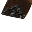 22"/22 inch 160g Double Weft Clip in Remy Human Hair Extensions Grade 7A Quality Full Head Thick Thickened Long Straight 8pcs 18clips Highlighted,Dark Brown to Light Brown MY-LADY
