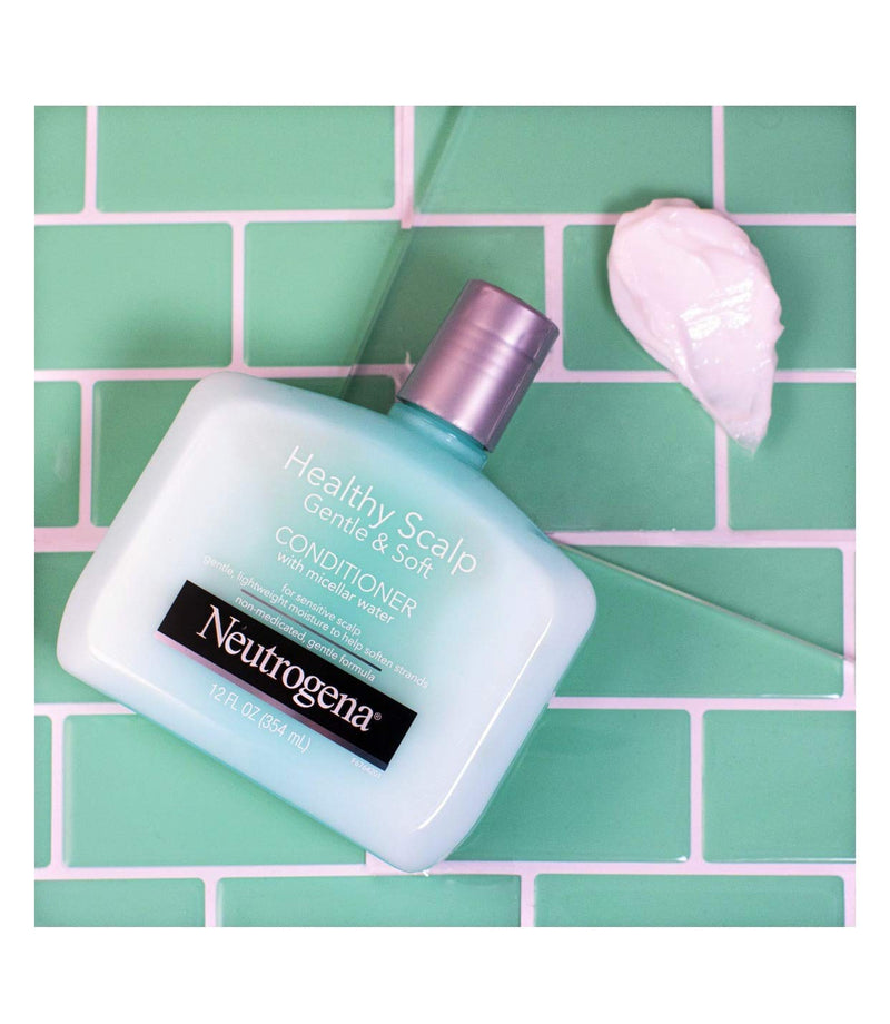 Neutrogena Gentle & Soft Healthy Scalp Conditioner for Sensitive Scalp & Lightweight Moisture, with Micellar Water, pH-Balanced, Paraben & Phthalate-Free, Color-Safe, 12oz Neutrogena