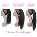 Straight Human Hair Ponytail Clip in Extensions, 100% Unprocessed Brazilian Hair Magic Strap Wrap Around Ponytails, Magic Paste with Comb Clip on Silky Straight (16") ALISFEEL