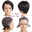 Short Pixie Cut Bob Wig Straight 150% Density Human Hair Lace Front Bob Wigs T-Part 13×6×1 Lace Frontal Wig for Black Women Pre Plucked With Babyhair Natural Hairline ( 6 inch) VIPbeauty Store