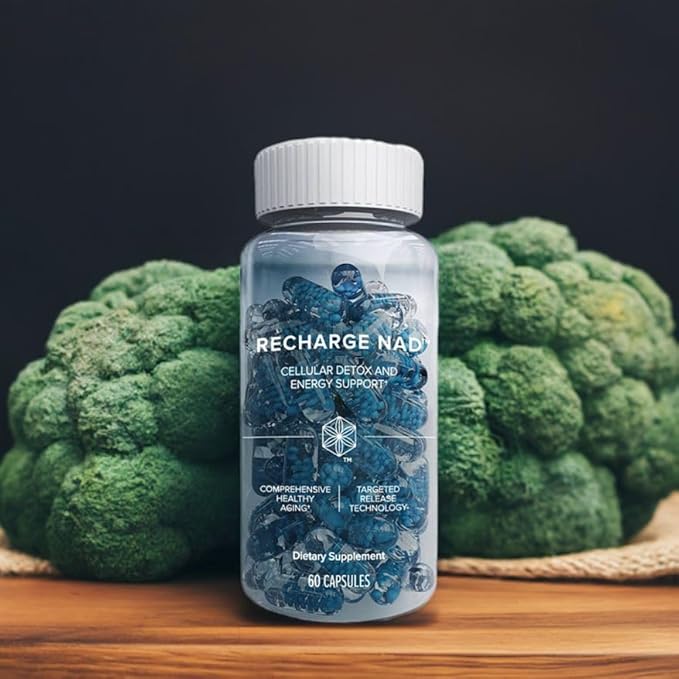 Isagenix Recharge NAD - Cellular Detox, Comprehensive Healthy Aging, and Energy Support - 1 Bottle - 60 ct Targeted Release Capsules Infinity Warehouse