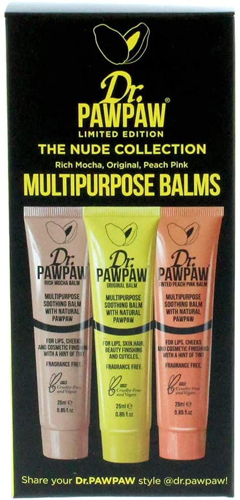 Dr. PAWPAW Multi-Purpose Balm | No Fragrance Balm, For Lips, Skin, Hair, Cuticles, Nails, and Beauty Finishing | 25 ml (Nude Collection, 3 Pack) Dr. PAWPAW ORIGINAL BALM Store