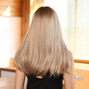 Esmee 24Inch Charming Wig Light Gold Long Wigs for Women Middle Parting Natural Straight Heat Resistant Synthetic Wigs for White Women with Bangs Esmee Store