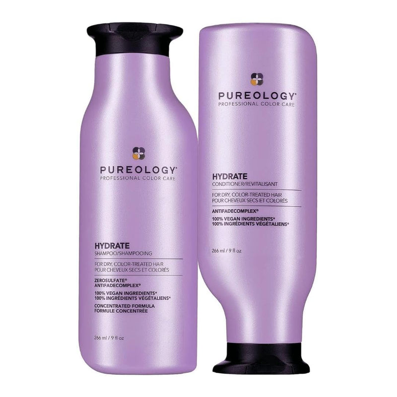 Pureology Hydrate Moisturizing Shampoo and Conditioner Set | For Dry Color Treated Hair | Sulfate-Free | Vegan | Paraben-Free 9OZ Infinity Warehouse
