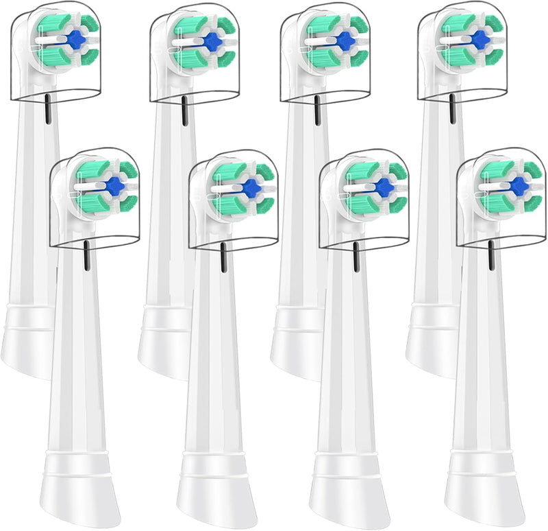 Replacement Heads Compatible with Oral B iO, Brush Heads for iO 2 3 4 5 6 7 8 9 10 Series, 8 Count Toothbrush Heads for Gentle Care Teeth, Black/White - Infinity Warehouse