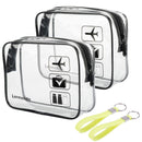 2pcs/pack Lermende Clear Toiletry Bag TSA Approved Travel Carry On Airport Airline Compliant Bag Quart Sized 3-1-1 Kit Luggage Pouch (Black) Lermende