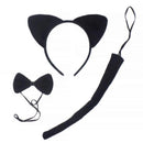 Black Cat Headband Ear with Tail and Bow Tie Halloween Decoration ZONESTA
