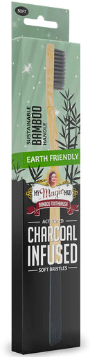 My Magic Mud - Earth-Friendly Bamboo Toothbrush, Activated Charcoal Infused, Sustainably Produced, Soft Bristles, 1 Pack MY MAGIC MUD
