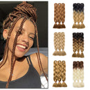 24 Inch Ombre Jumbo Braiding Hair Extensions Jumbo Braid Hair Ombre Long Jumbo Braids For Box Twist Braid Crochet Hair High Temperature Fiber 3 Tone Colored (3 Bundles, Ash Blonde) S-noilite