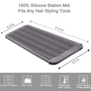 SmellRose Hair Iron Mat & Pouch, Professional Heat Resistant Mat for Flat Iron and Curling Iron, Portable Travel Silicone Hair Straightener Mat and Cover for Hair Styling Tools Ryke Kukkri