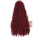 New Soft locs 18 inch 6 Packs Faux Locs Curly Wavy Crochet Synthetic Braiding Hair Extensions(18 inch, Burgundy) conrora