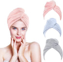 Microfiber Hair Towel Wrap, 3PCS 9.5X25 inch Hair Towel Wrap Quick Dry Hair Drying Towel, Rapid Drying Hair Towel (3 Colors) 3 otters Store