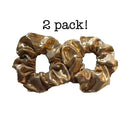 Gold Scrunchie Set, Set of 2 Gold Lame Scrunchies (Gold) Threddies
