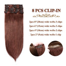 Benehair Clip in Remy Hair Extensions Human Hair Dark Auburn for Women 22 inch Seamless Clip on Real Hair Skin Weft Clip ins Thin 8pcs Standard Weft Long Straight Hairpieces for Full Head