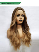Long Wavy Brown ombre Blonde Wigs Cosplay Party Wig for Black Women Afro High Temperature Fiber Synthetic Hair Wigs Esmee Store