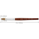 PANA USA Pure Kolinsky Hair Acrylic Nail Brush - Oval Crimped Mahogany Wood Handle (Size 12) PANA