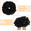 OKHOTY Hair Bun Extensions Messy Curly Hair Scrunchies Hairpieces Synthetic Donut Updo Hair Pieces Scrunchy Scrunchie Hair Bun for Women Girls(1PCS Dark Black) OKHOTY