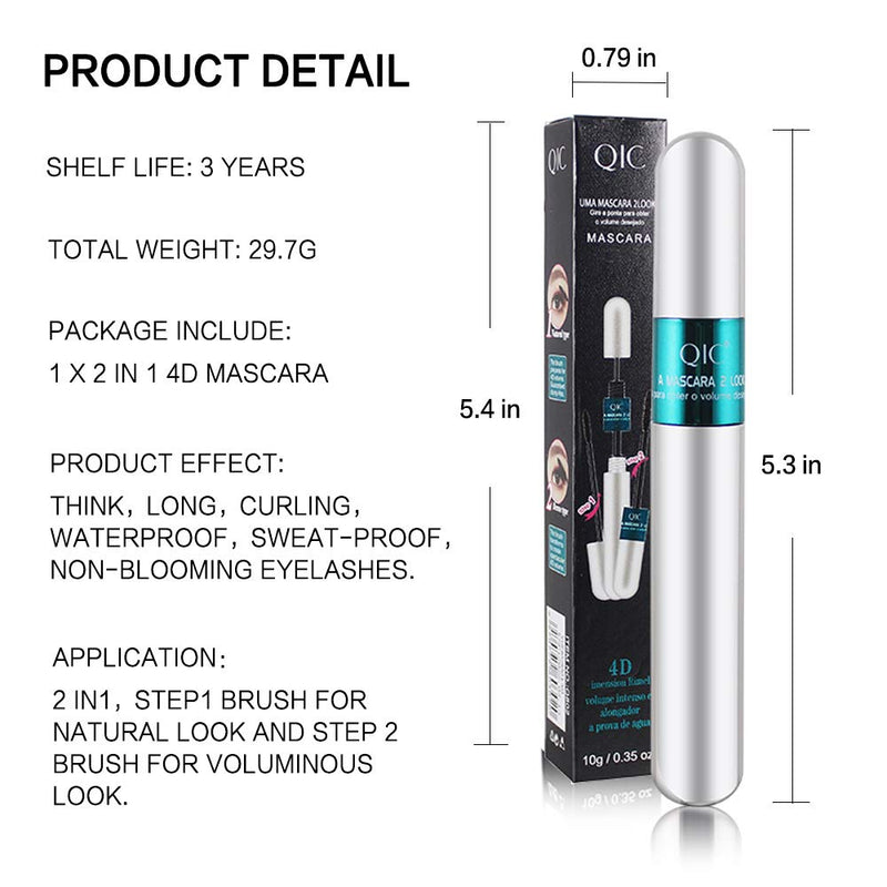 NaSeny 4D Silk Fiber Lash Mascara - 2 in 1 Thrive Liquid Lash Extension Mascara Waterproof Black Mascara Christmas gifts for women NaSeny