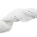 SWACC 12 Pcs Curly Wavy One Color Party Highlights Clip on in Hair Extensions Colored Hair Streak Synthetic Hairpieces (White) SWACC