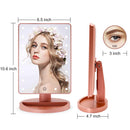 COSMIRROR Lighted Makeup Vanity Mirror with 10X Magnifying Mirror, 21 LED Lighted Mirror with Touch Sensor Dimming, 180Â°Adjustable Rotation, Dual Power Supply, Portable Cosmetic Mirror (Rose Gold) COSMIRROR