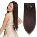 Double Weft 100% Remy Human Hair Clip in Extensions Highlight Highlighted