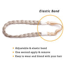Braid Headband For Women Chunky Braided Hair Band Plaited Headband Plaited Braids Braided Headband Elastic Stretch (Small, Sandy Blonde Mix Bleach Blonde) S-noilite