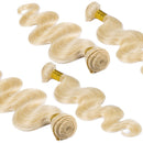 Sew in Hair Extension Human Hair One Bundle Body Wave 16inch Blonde 613