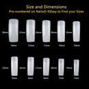 2 Pack Clear and Natural False Acrylic Nails Tips Half Cover 10 Sizes 500PCS French Coffin Artificial Press on Nails Manicure with Nail Cilpper, 2pcs Nail Files,4pcs Nail Glue for Nail Art Salons Home Yokilly