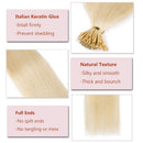 100 Strands/Pack I Tip Remy Human Hair Extensions Pre Bonded Keratin Stick In Hair Extensions Cold Fusion Hair Piece For Women Long Straight