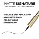 L'Oreal Paris Makeup Matte Signature Liquid Dip Eyeliner, Waterproof, Precise and Easy Application, All Day Wear, Vivid Matte Finish, Greige, 0.07 fl; Oz. L'Oreal Paris Store