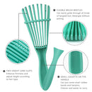 Detangling Brush for Black Natural Hair - Detangler Brush for Curly Hair, Afro Textured 3a to 4c Kinky Wavy for Wet/Dry/Long Thick Curly Hair (Green) Sabado