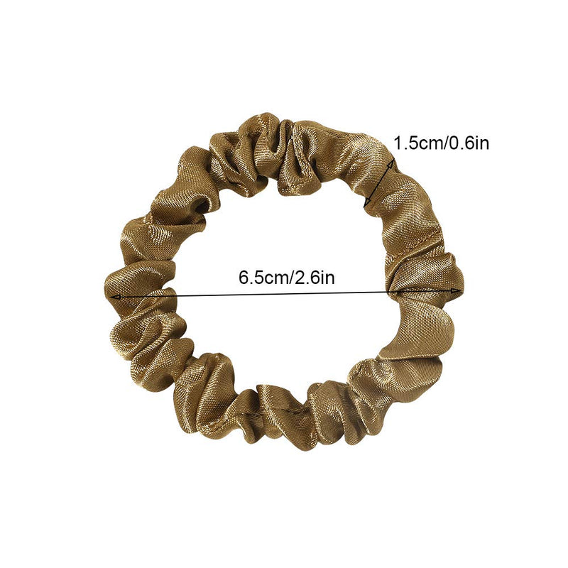 Scrunchies Silk Satin Hair Ties - Elestics Ponytail Holder Hair Bands Small Scrunchy For Thick Curl Hair No Crease Hair Ties Accessories Soft Ropes No Hurt Your Hair for Women and Girls Ivyu