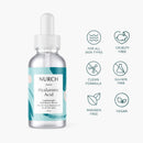 NURCH Pure Hyaluronic Acid Serum for Face + Vitamin B5 + Snow Mushroom | Natural & Lightweight for Anti-Aging | Vegan, Clean, & Fragrance Free | Moisturizer Hydrates Dry Skin & Reduce Fine Lines, 1 Oz NURCH