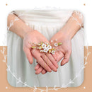 Asooll Bride Wedding Hair Pin Flower Bridal Head Clip Rhinestone Crystal Headpiece for Women and Girls(Gold) Asooll