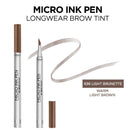 L'Oreal Paris Micro Ink Pen by Brow Stylist, Longwear Brow Tint, Hair-Like Effect, Up to 48HR Wear, Precision Comb Tip, Light Brunette, 0.033 fl; oz. L'Oreal Paris
