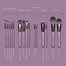 Makeup Brush Set, EIGSHOW Professional Makeup Brushes Kit Foundation Powder Concealers Eye Shadows Makeup 15 Piece for Eye Face Liquid Cream Cosmetics Brushes Kit (Purple) EIGSHOW Store