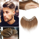 Hairro Men's Hairline Toupee 100% Brazilian Human Hair Frontal Wiglet Hairpieces 6 Inch V-Shape Forhead Hair Topper with Seamless PU Weft Skin Base Man Hair Replacement Unit System