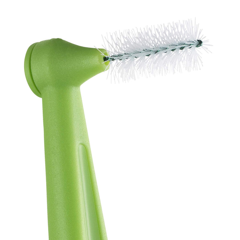 TEPE Angle Interdental Brushes, Dental Brushes for Between Teeth and Gums, Brush Micro Tight Cleaner, Plaque Removal, 0.8 mm, 6 Pk, Green TEPE