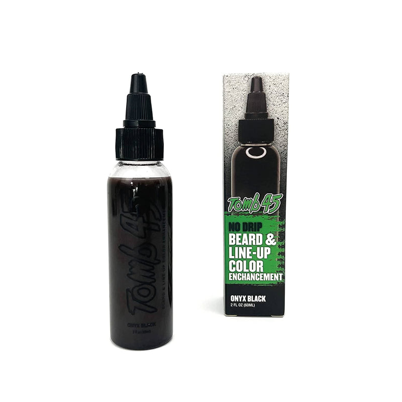 Tomb45 Beard & Lineup Enhancement - Water-proof, Shampoo-Safe, Safe on Skin (Onyx - Black) Tomb 45