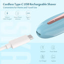 Electric Razor for Women, EESKA 2-in-1 Womens Shaver Bikini Trimmer Body Hair Removal for Face Legs and Underarm, Portable Ladies Shaver, IPX7 Waterproof Wet and Dry, Type C USB Recharge Blue EESKA