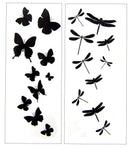 Premium Dragonfly & Butterfly Black Silhouette Tattoo Tattoos PremiumTT temporary tattoos