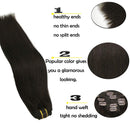 GOO GOO Hair Extensions Dark Brown Clip in Human Hair Extensions 120g Straight Natural Hair Extensions Thick Clip in Remy Extensions 20 Inch GOO GOO Store