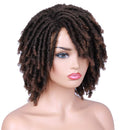 Lady Hanne Dreadlock Wig Black Brown Short Curly Braided Twist Dreadlock Wigs Heat Resistant Synthetic Daily Party Replacement Wig for Women Lady Hanne