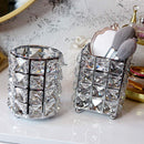 Miaowater Makeup Brush Holder Organizer Cosmetic Brushes Storage Eyeliners Eyebrow Pencil Container Cup (Silver Square) Miaowater