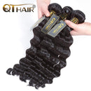QTHAIR 12a Brazilian Loose Deep Wave Human Hair Wigs Bundles for Black Women (18" 20" 22", Hair Bundles) QTHAIR
